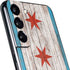 Chicago Flag Dark Wood Galaxy S22 Plus Skin